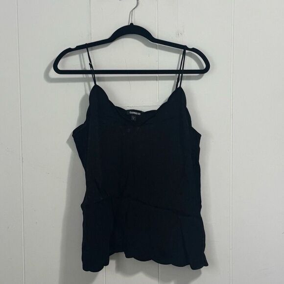 Express Black Polka‎ Dot Dressy Cami Blouse Tank NWT Large - Picture 1 of 6